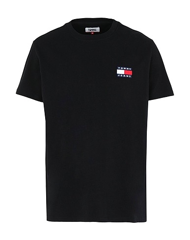 TOMMY JEANS Basic T-Shirt TJM TOMMY BADGE TEE
 Schwarz 100% Organische Baumwolle