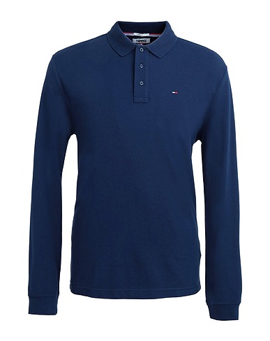 TOMMY JEANS Polo shirt TJM ESSENTIAL LONGSL
 Midnight blue 100% Cotton