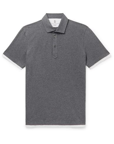 Brunello Cucinelli Polo Shirts In Lead