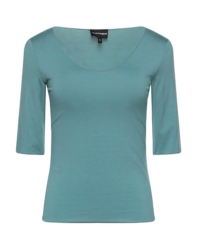EMPORIO ARMANI T-shirt Sage green 95% Viscose, 5% Elastane