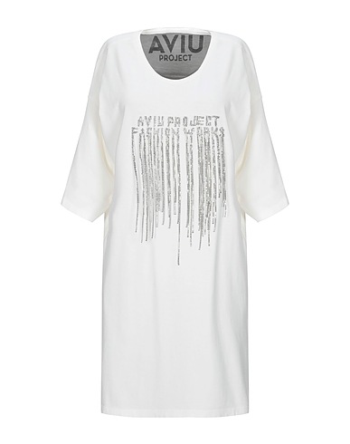 AVIÙ Short dress White 100% Cotton