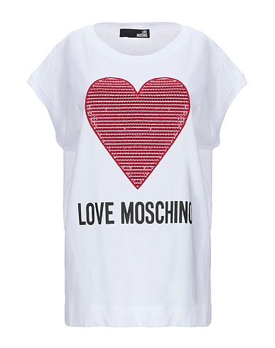 LOVE MOSCHINO T-shirt Bianco 100% Cotone, Poliestere