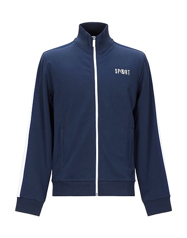 BIKKEMBERGS Sweatshirt Midnight blue 95% Cotton, 5% Elastane