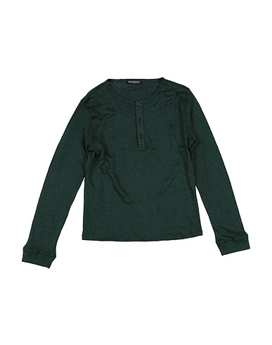 BALMAIN T-shirt Dark green 100% Flax