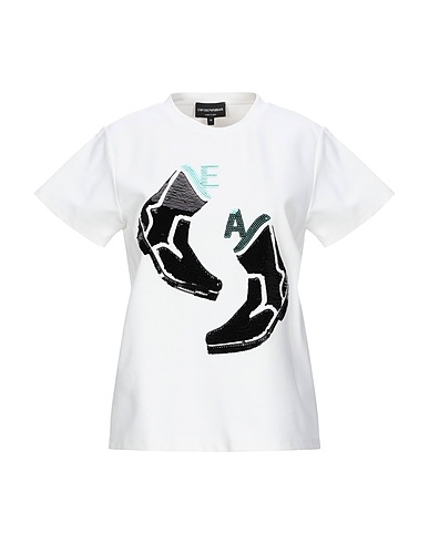 EMPORIO ARMANI T-shirt White 69% Viscose, 25% Polyamide, 6% Elastane