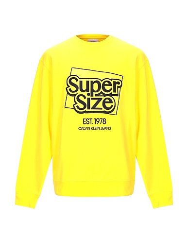 CALVIN KLEIN JEANS Sweatshirt Yellow 80% Cotton, 20% Polyester