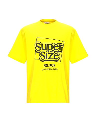 CALVIN KLEIN JEANS T-shirt Yellow 100% Cotton