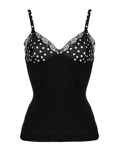 DOLCE&GABBANA Top Schwarz 90% Seide, 5% Baumwolle, 5% Polyamid