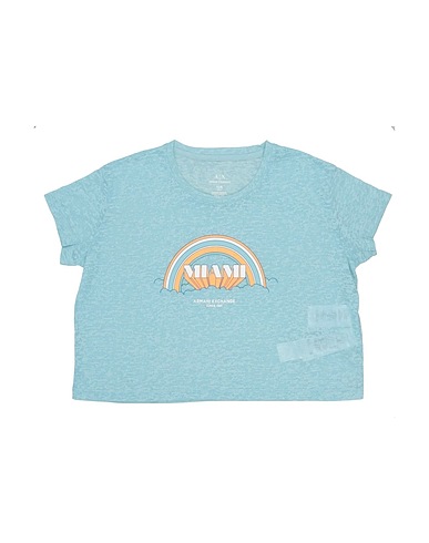ARMANI EXCHANGE T-shirt Sky blue 54% Cotton, 46% Polyester