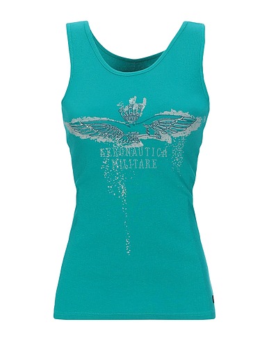 AERONAUTICA MILITARE Tank top Deep teal 92% Cotton, 8% Elastane