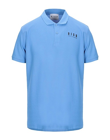 JOHN RICHMOND Polo shirt Slate blue 100% Cotton