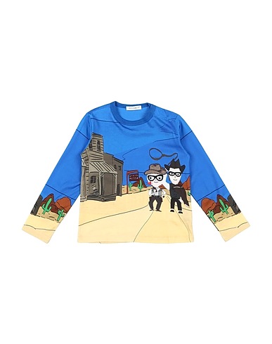 DOLCE&GABBANA T-shirt Blue 100% Cotton, Polyester, Viscose