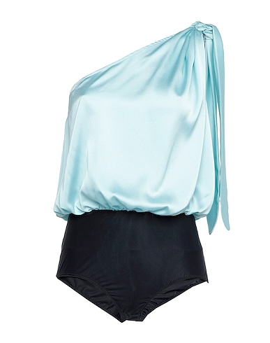PINKO TOPS & TEES Sky blue 100% Polyester, Polyamide, Elastane