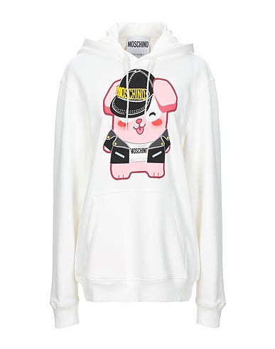 MOSCHINO Hooded track jacket  White 100% Cotton