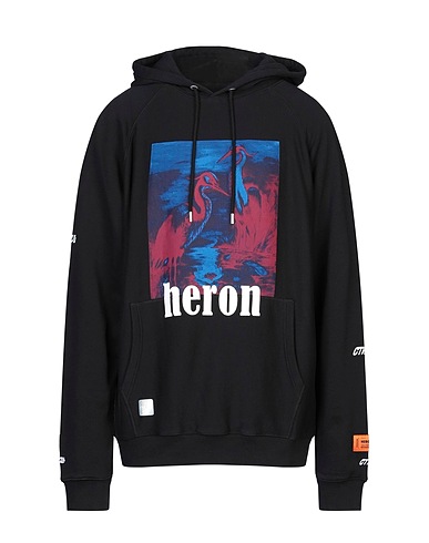 HERON PRESTON Hooded sweatshirt Black 100% Cotton