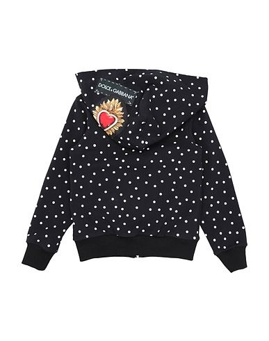 DOLCE&GABBANA Hooded sweatshirt Black 90% Cotton, 10% Elastane