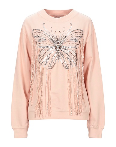 TWINSET Sweatshirt Pink 100% Cotton, Polyester, Elastane