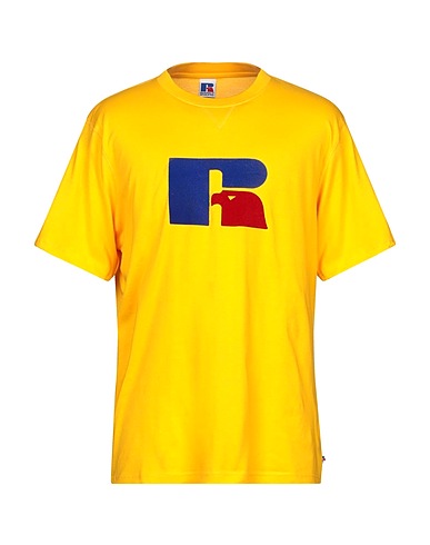 RUSSELL ATHLETIC T-shirt Yellow 100% Cotton