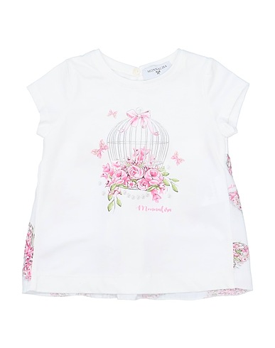 MONNALISA T-shirt White 95% Cotton, 5% Elastane, Viscose