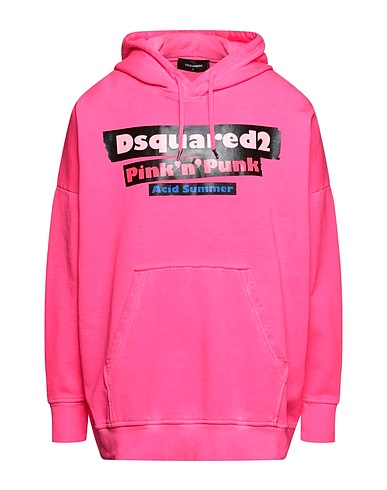 DSQUARED2 Hooded track jacket  Fuchsia 100% Cotton, Elastane