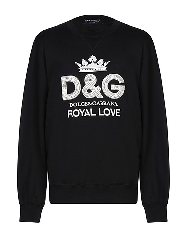 DOLCE&GABBANA Sweatshirt Black 100% Cotton, Crystal, Polyester, Silk