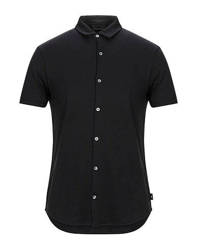 EMPORIO ARMANI Camicia tinta unita Nero 100% Cotone