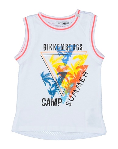 BIKKEMBERGS Canotta Bianco 100% Cotone, Poliestere