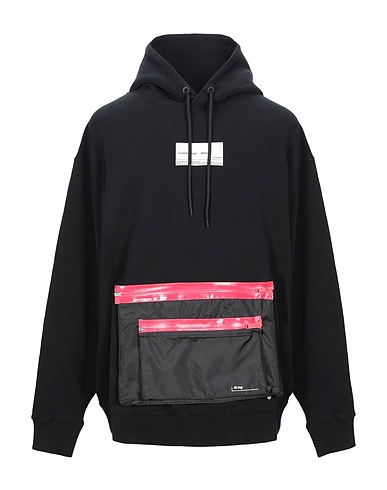 MARCELO BURLON Hooded track jacket  Black 100% Cotton, Nylon, Elastane