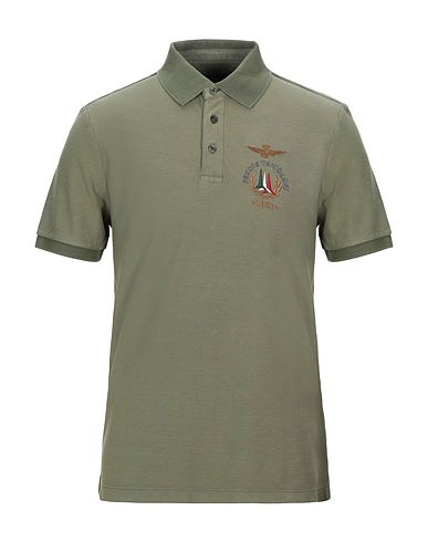 AERONAUTICA MILITARE Polo shirt Military green 100% Cotton