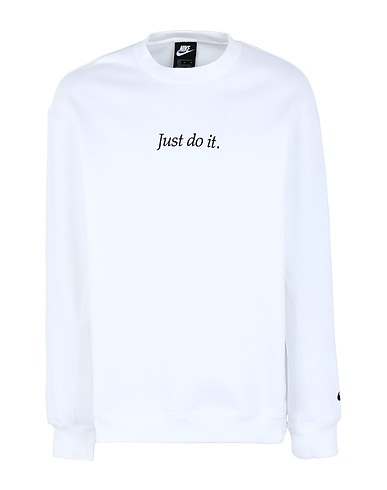 NIKE Sweatshirt JUST DO IT CREW FLEECE
 White 84% Cotton, 16% Polyester