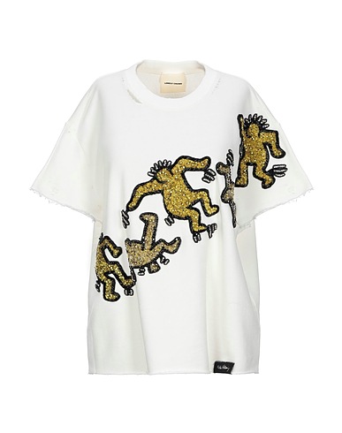 LONELY CROWD Sweatshirt White 100% Cotton, Elastane, PVC - Polyvinyl chloride, Glass