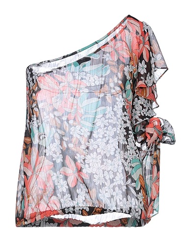 KOCCA One-shoulder top Black 99% Polyester, 1% Metallic fiber