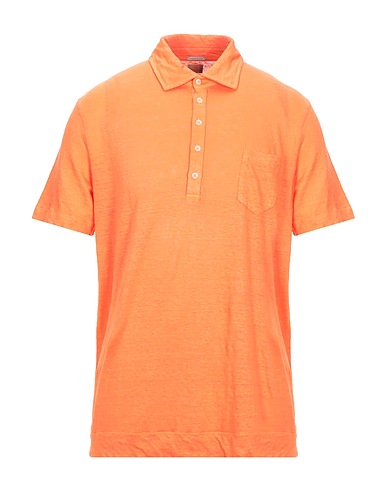 MASSIMO ALBA Polo shirt Orange 100% Linen