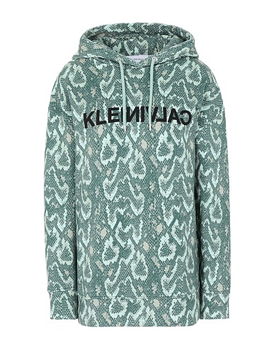 CALVIN KLEIN Hooded track jacket  LS PRINTED GRAPHIC
 Emerald green 100% Cotton