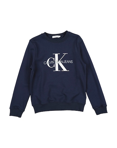CALVIN KLEIN JEANS Sweatshirt Navy blue 100% Organic cotton, Elastane