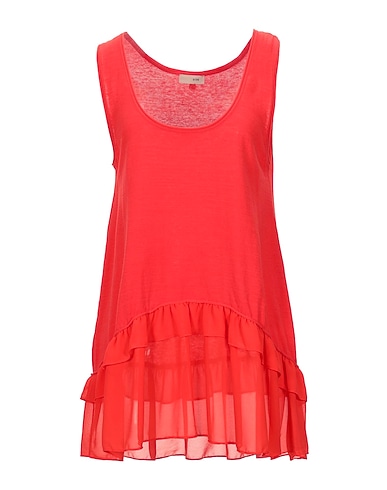 SCEE by TWINSET Top Coral 98% Cotton, 2% Polyamide, Polyester