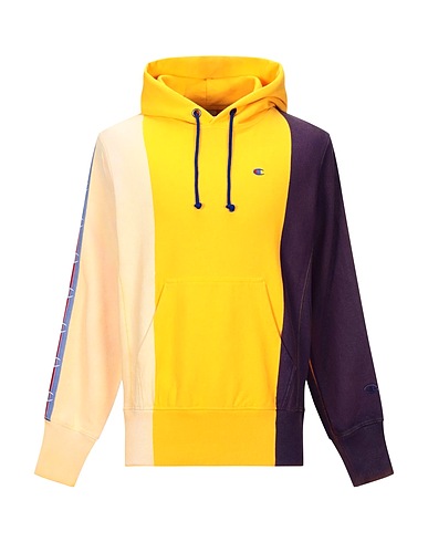 CHAMPION REVERSE WEAVE Hooded sweatshirt Yellow 90% Cotton, 10% Polyester