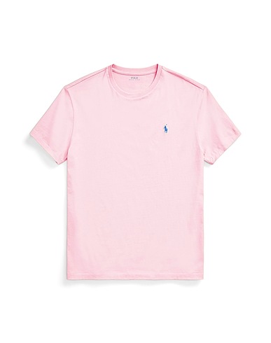 POLO RALPH LAUREN T-shirt CUSTOM SLIM FIT T SHIRT Rosa 100% Cotone