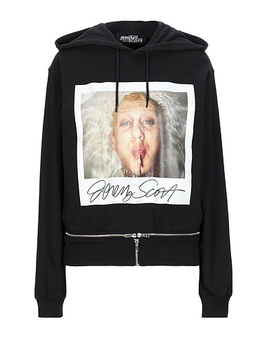 JEREMY SCOTT Hooded track jacket  Black 100% Cotton
