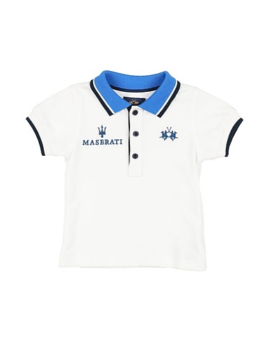 LA MARTINA Polo shirt White 95% Cotton, 5% Elastane