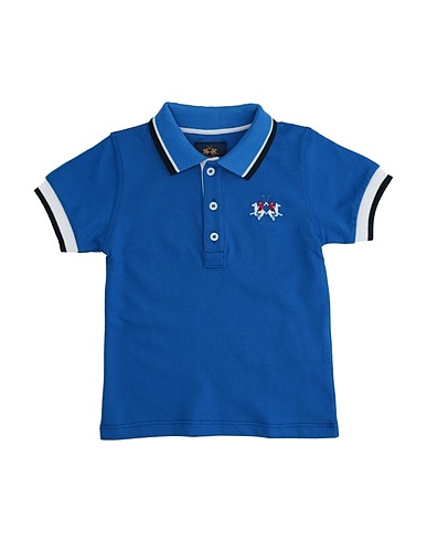 LA MARTINA Polo shirt Azure 95% Cotton, 5% Elastane
