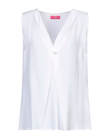 VDP VIA DELLE PERLE Top CLUB White 69% Acetate, 31% Silk, Viscose, Elastane