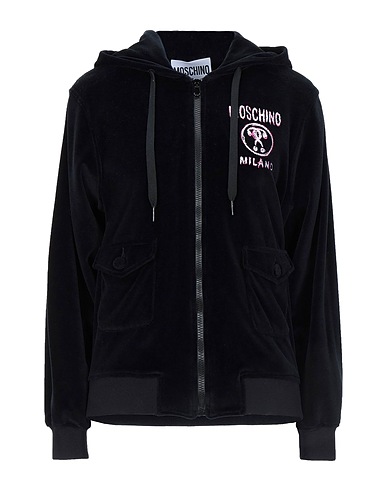 MOSCHINO Hooded track jacket  Black 100% Cotton