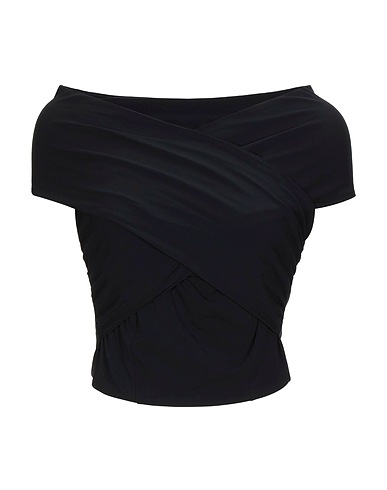 MEM.JS Schulterfreies Top Schwarz 76% Acetat, 19% Nylon, 5% Elastan