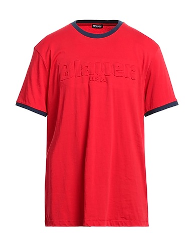 BLAUER. T-shirt Rosso 100% Cotone
