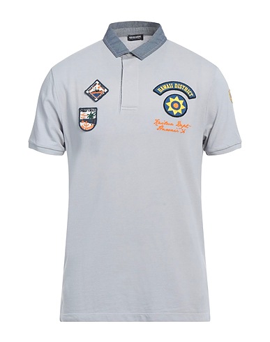 BLAUER. Polo shirt Light grey 100% Cotton