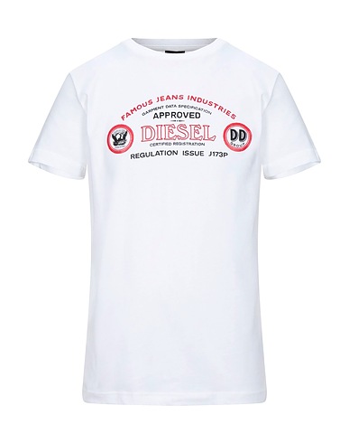 DIESEL T-shirt Bianco 100% Cotone