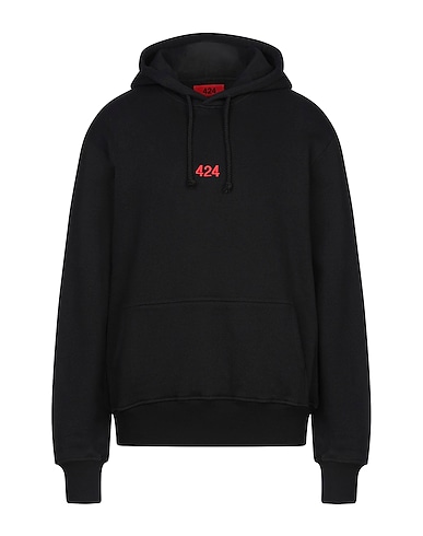 424 FOURTWOFOUR Hooded track jacket  Black 100% Cotton