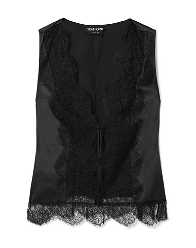 TOM FORD Top Black 93% Silk, 7% Elastane