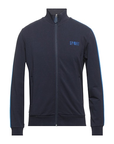 BIKKEMBERGS Sweatshirt Midnight blue 95% Cotton, 5% Elastane, Polyester